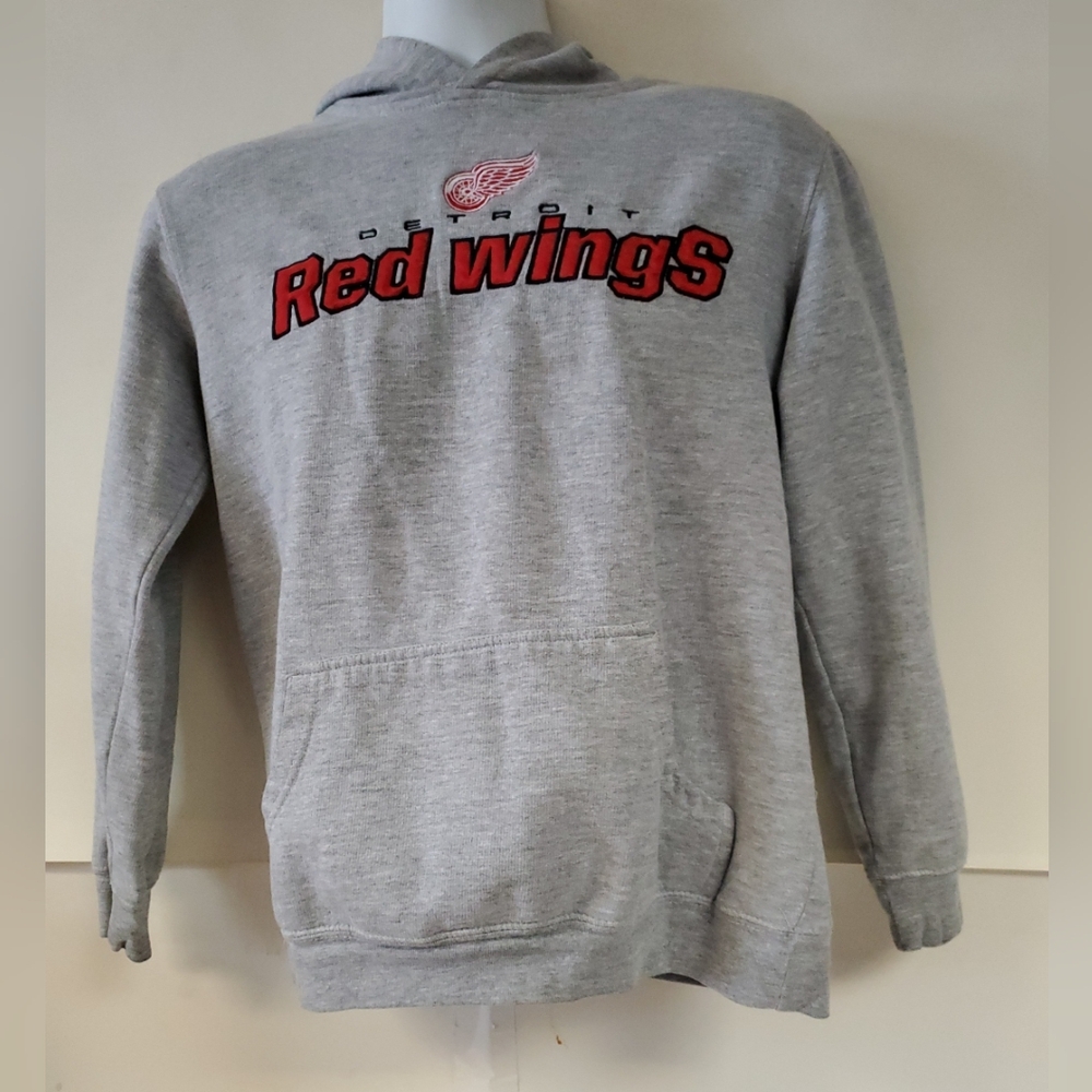 Detroit Red Wings Youth Kids Gray Hoodie Size 18 XL Unisex Embroidered